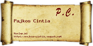 Pajkos Cintia névjegykártya